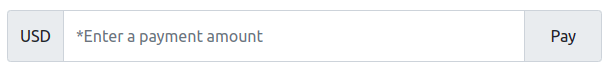 Web-form to enter a payment amount