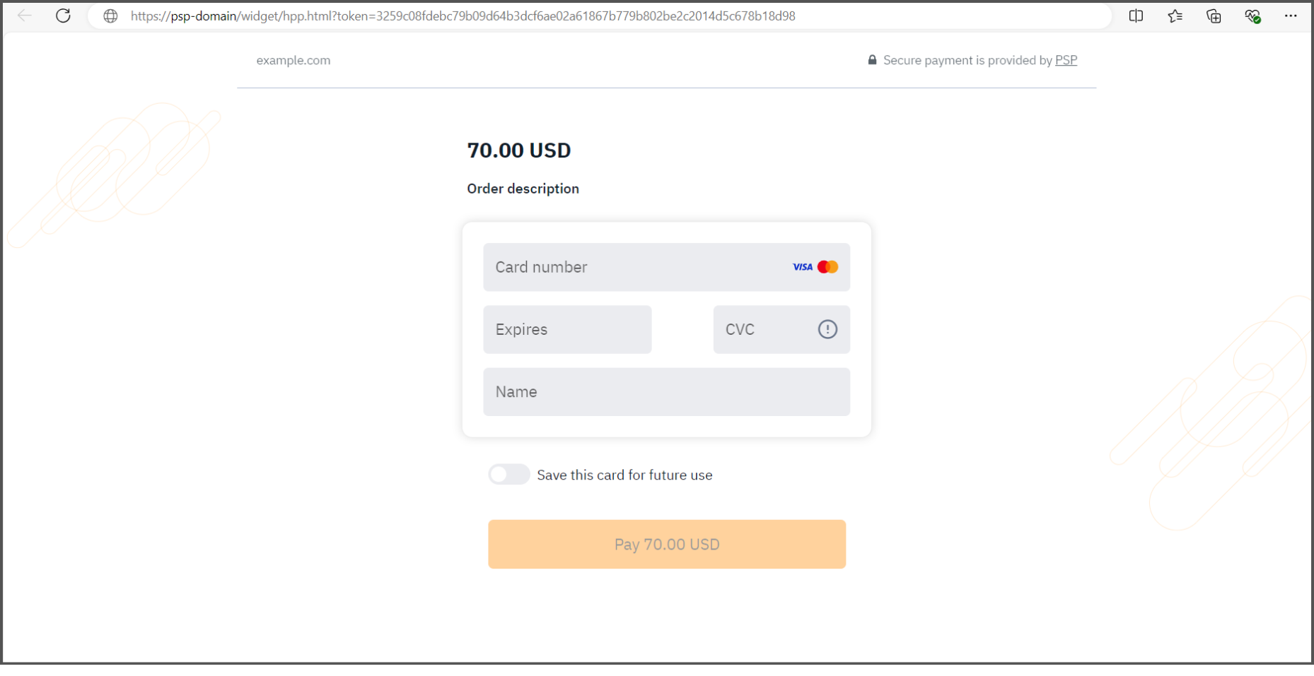 Payment page on Horizonpay domain